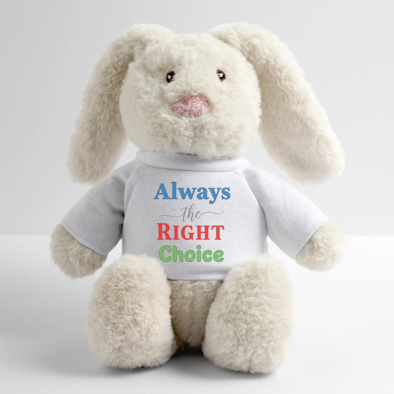 Conception typographique multicolore vive Lapin en peluche recyclé MiniFeet® Crème