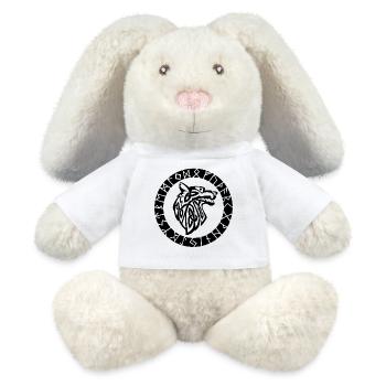 Wikingersymbol des schwarzen Wolfes - MiniFeet® RecycelHase® Creme - Weiß - Vorne