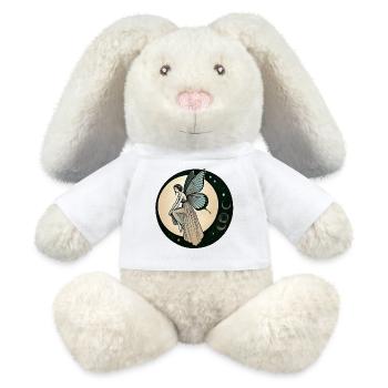 Fée au clair de lune sur un croissant de lune - Lapin en peluche recyclé MiniFeet® Crème - blanc - Devant