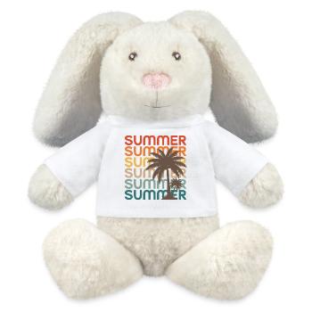 Retro Sommer Palmen Sonnenuntergang Vibes - MiniFeet® RecycelHase® Creme - Weiß - Vorne