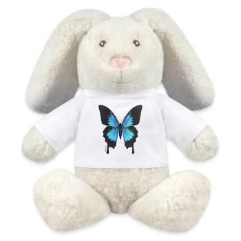 Blue Butterfly Neon Wings - MiniFeet® RecycelHase® Bunny Cream - white - Front