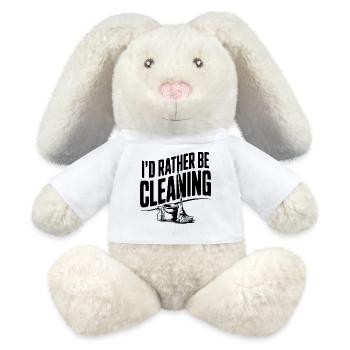 I'd Rather Be Cleaning - MiniFeet® RecycelHase® Bunny Cream - white - Front