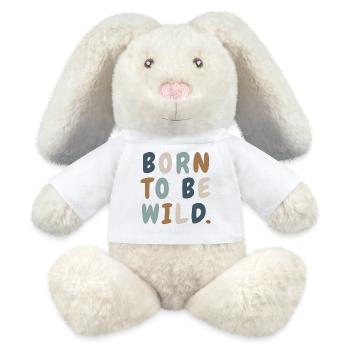 Sweat minimaliste mignon Born Wild Boho - Lapin en peluche recyclé MiniFeet® Crème - blanc - Devant