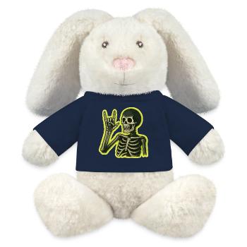 Neon Skeleton Rock Schild - MiniFeet® RecycelHase® Creme - French Navy - Vorne
