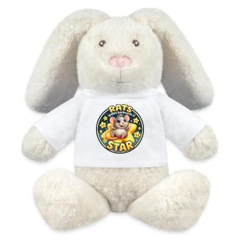 Rat Domestique : La Petite Étoile Kawaii - Lapin en peluche recyclé MiniFeet® Crème - blanc - Devant