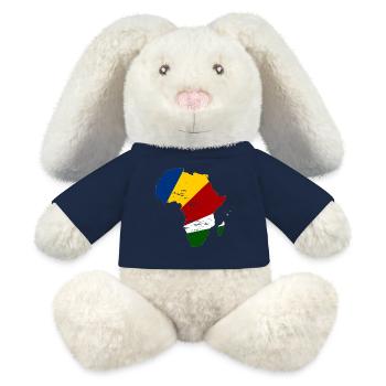 Seychellen_Flagge_Afrika_used - Lapin en peluche recyclé MiniFeet® Crème - bleu marine - Devant