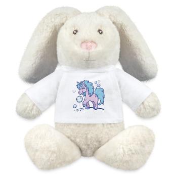 Einhorn / Fantasie / Seifenblasen / Märchen / Fee - MiniFeet® RecycelHase® Creme - Weiß - Vorne