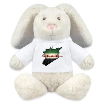 Syrie libre - Lapin en peluche recyclé MiniFeet® Crème - blanc - Devant
