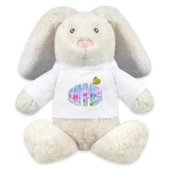 Sommer wiese mit zitronenfalter - MiniFeet® RecycelHase® Creme - Weiß - Vorne