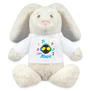 I love Music - MiniFeet® RecycelHase® Bunny Cream - white - Front