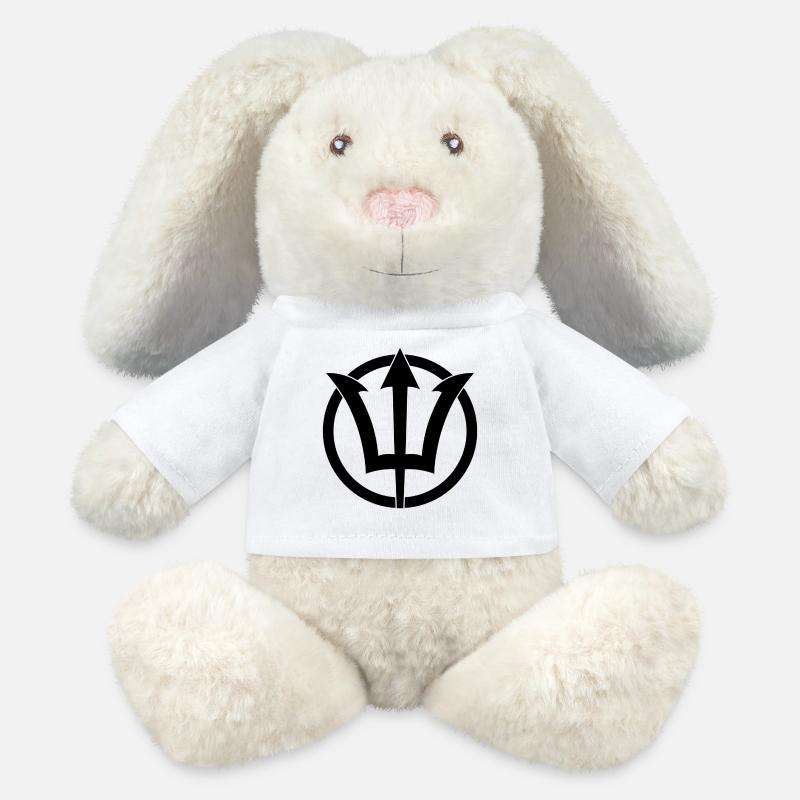Poseidon-Dreizacksymbol - MiniFeet® RecycelHase® Creme - Weiß