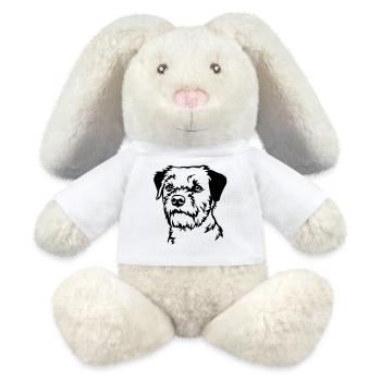 Tête de Border Terrier - Lapin en peluche recyclé MiniFeet® Crème - blanc - Devant