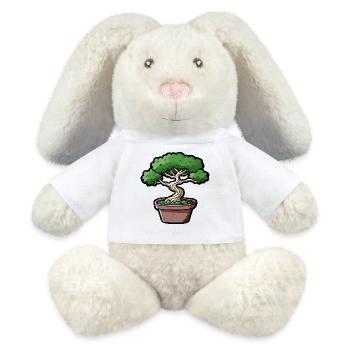 Comic Bonsai Baum - MiniFeet® RecycelHase® Creme - Weiß - Vorne