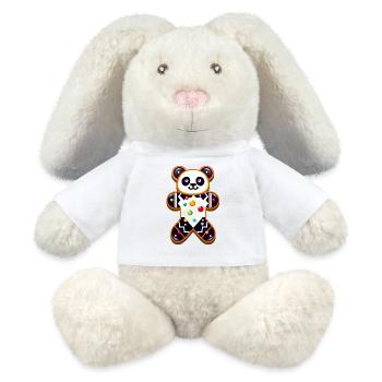 Panda en pain d’épice – Panda festif pour Noël - Lapin en peluche recyclé MiniFeet® Crème - blanc - Devant