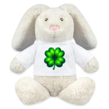 Four-leaf clover - MiniFeet® RecycelHase® Bunny Cream - white - Front