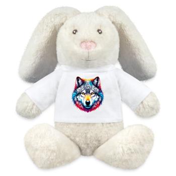 Loup - Lapin en peluche recyclé MiniFeet® Crème - blanc - Devant