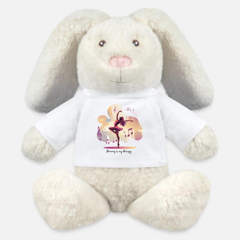 Dancing is My Therapy – Dancing Ballet Hip-Hop - MiniFeet® RecycelHase® Bunny Cream - white