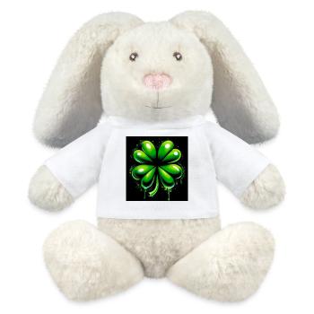 Four-leaf clover - MiniFeet® RecycelHase® Bunny Cream - white - Front