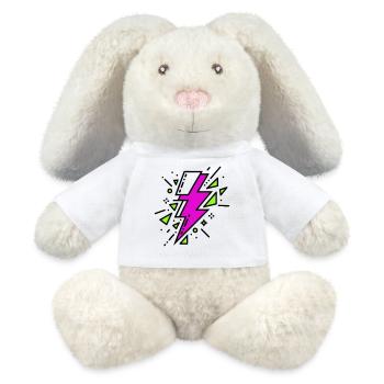Contemporary Violet and Green Ray - MiniFeet® RecycelHase® Bunny Cream - white - Front