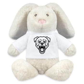 Geometric Rottweiler - Menacing Dog Logo - MiniFeet® RecycelHase® Bunny Cream - white - Front