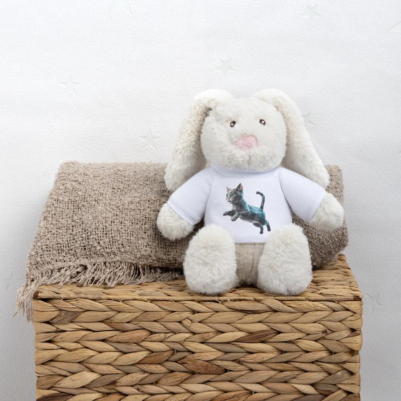 Chaton - Cool Low Poly Logo Lapin en peluche recyclé MiniFeet® Crème