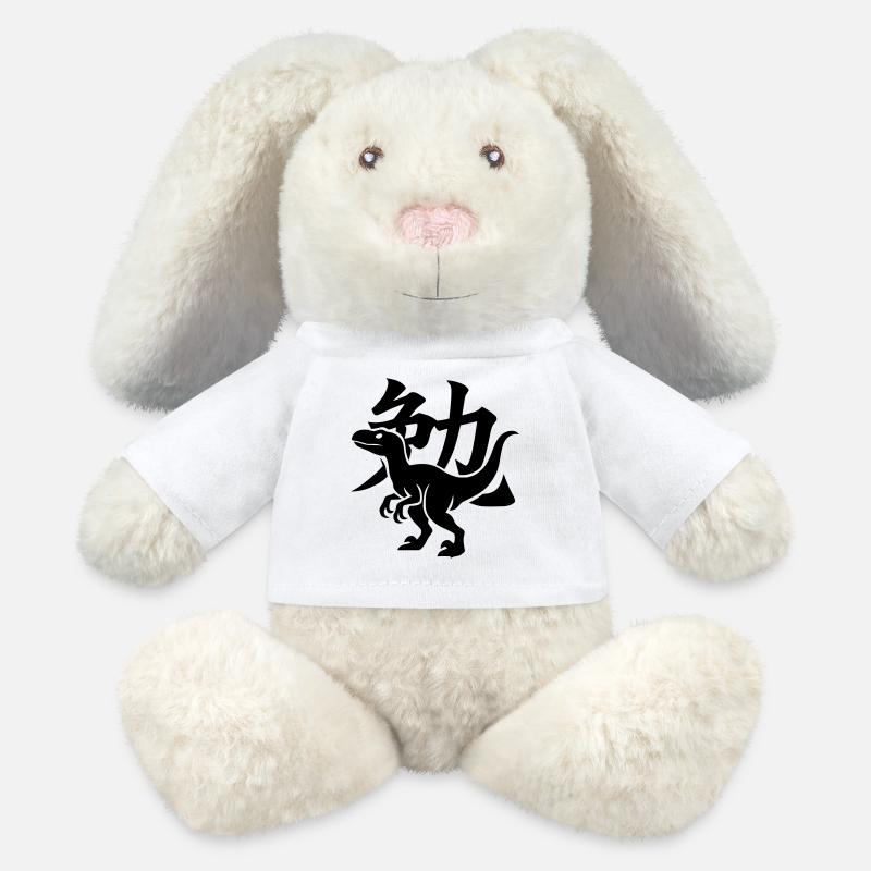 Raptor Kanji Ben - Lapin en peluche recyclé MiniFeet® Crème - blanc
