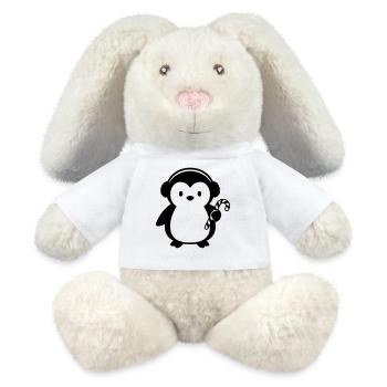 Süßer Pinguin mit Zuckerstange | Weihnachten - MiniFeet® RecycelHase® Creme - Weiß - Vorne