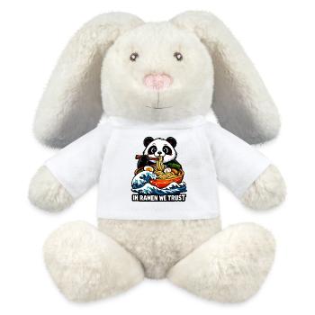 Panda Ramen: In Ramen We Trust - MiniFeet® RecycelHase® Creme - Weiß - Vorne
