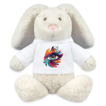 Color Eye Leaf Fire Pattern - MiniFeet® RecycelHase® Bunny Cream - white - Front