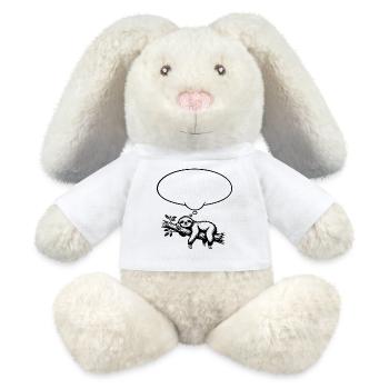 Faultier_chillend_mit_Denkblase - MiniFeet® RecycelHase® Creme - Weiß - Vorne