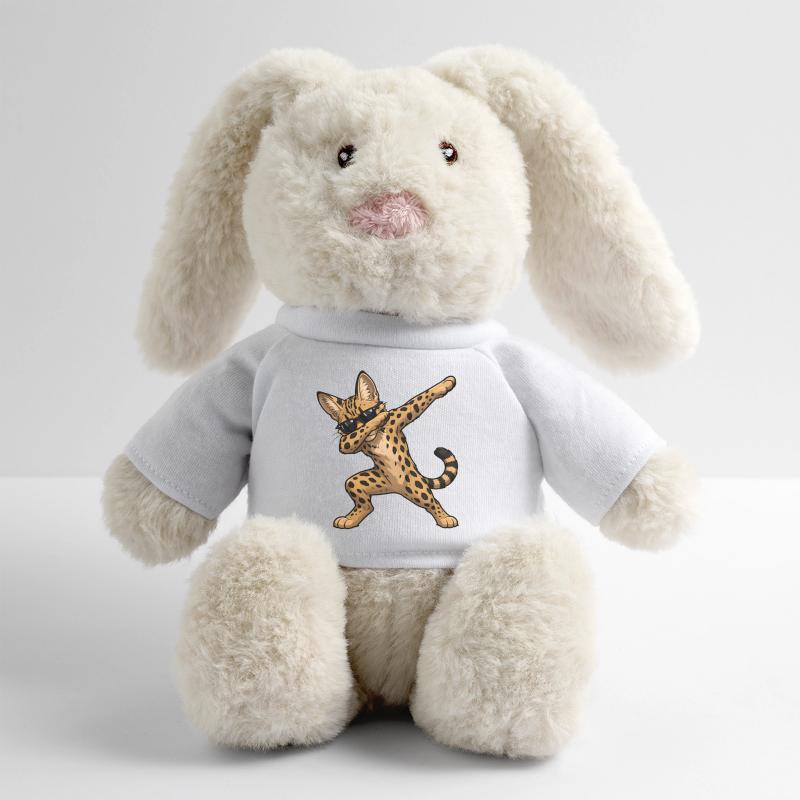 Chat de Savannah en train de s’évader Lapin en peluche recyclé MiniFeet® Crème