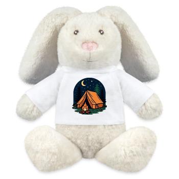 Overnight camping in the forest - MiniFeet® RecycelHase® Bunny Cream - white - Front