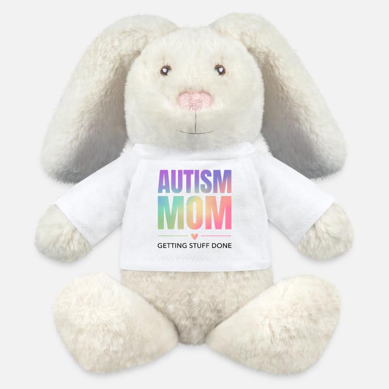 Autismus-Mama – Dinge erledigen - MiniFeet® RecycelHase® Creme - Weiß