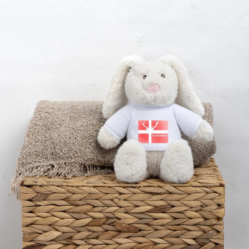 Danemark faune Drapeau Cerf Lapin en peluche recyclé MiniFeet® Crème