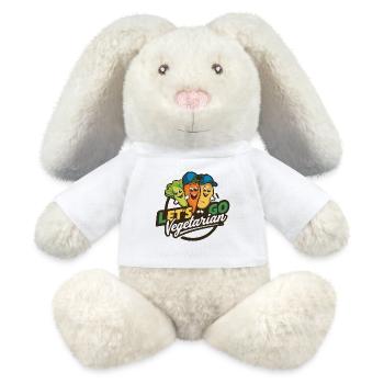 Sain, végétalien, végétarien, bien-être animal - Lapin en peluche recyclé MiniFeet® Crème - blanc - Devant
