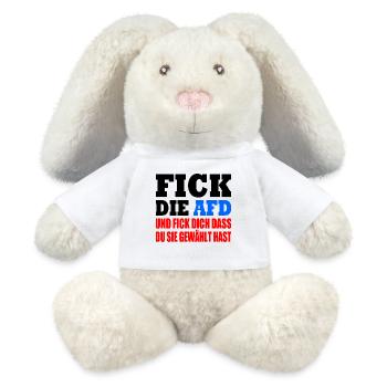 Fuck the AfD - MiniFeet® RecycelHase® Bunny Cream - white - Front
