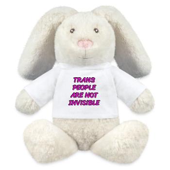 Trans-Menschen sind nicht unsichtbar - MiniFeet® RecycelHase® Creme - Weiß - Vorne