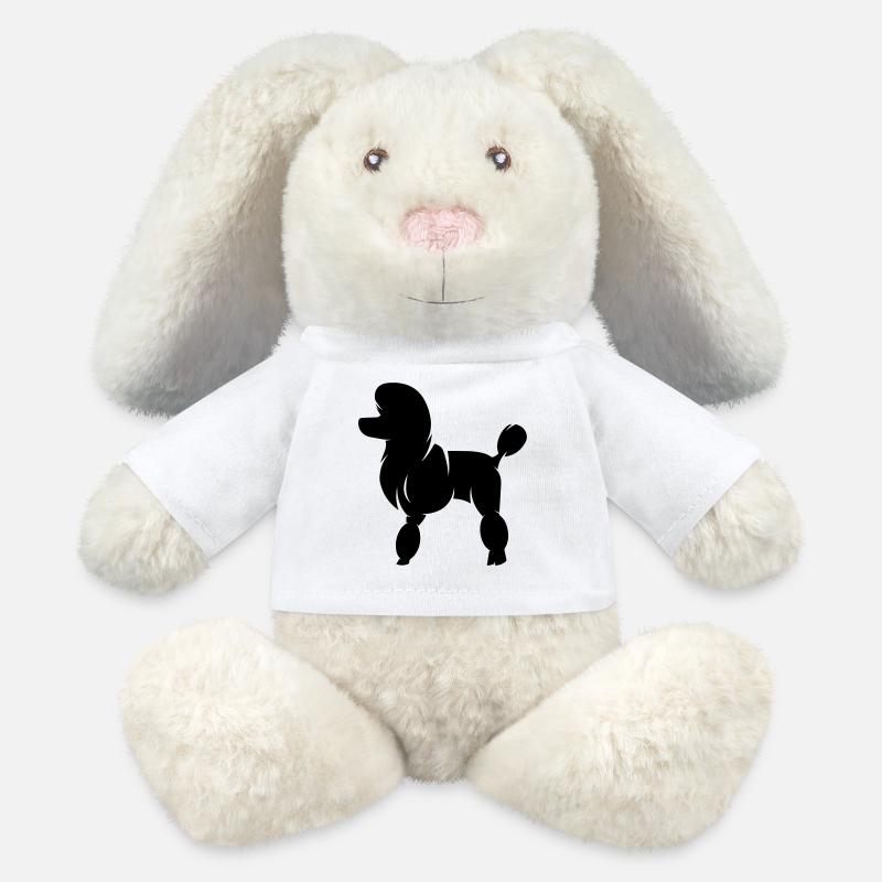 King Poodle Silhouette - MiniFeet® RecycelHase® Bunny Cream - white