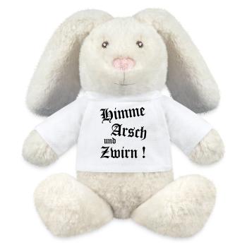 Bayerischer Spruch Shirt - Himme Arsch und Zwirn - MiniFeet® RecycelHase® Creme - Weiß - Vorne