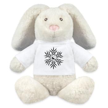 Cheval islandais avec cristal de glace grand motif d’hiver - Lapin en peluche recyclé MiniFeet® Crème - blanc - Devant