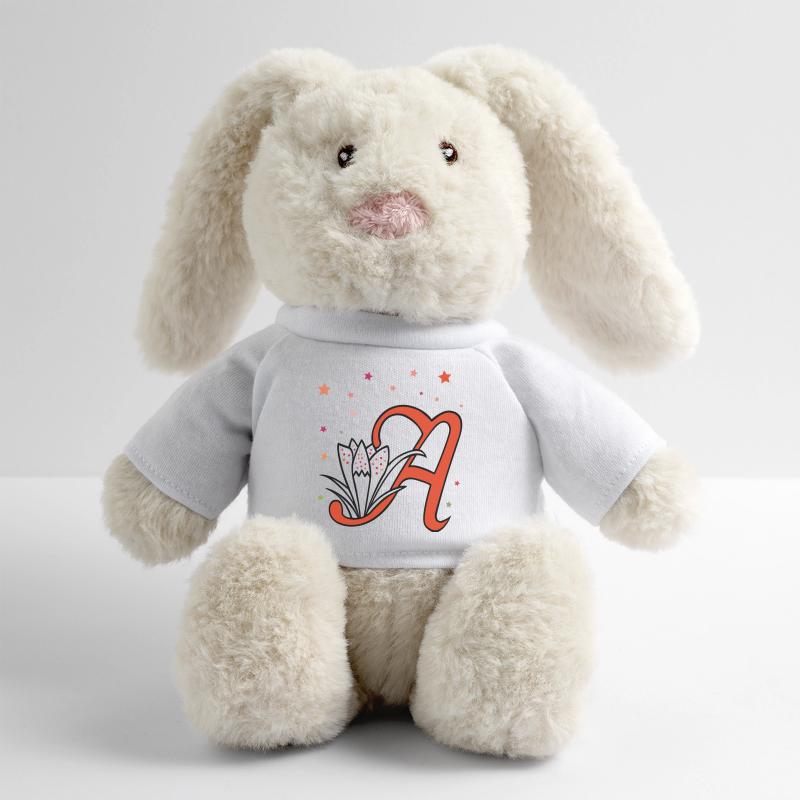 Buchstabe, Initiale, Blume MiniFeet® RecycelHase® Creme