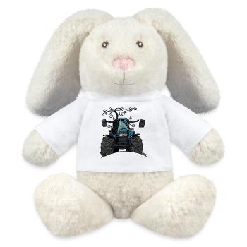 0503 BlueTractor TM115 - Lapin en peluche recyclé MiniFeet® Crème - blanc - Devant