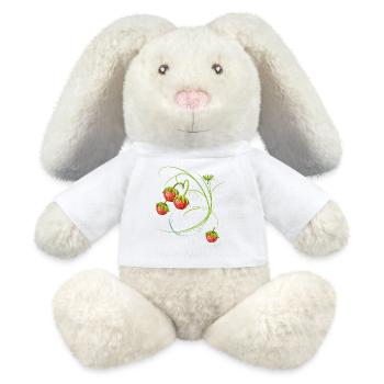 Erdbeeren, Obst - MiniFeet® RecycelHase® Creme - Weiß - Vorne