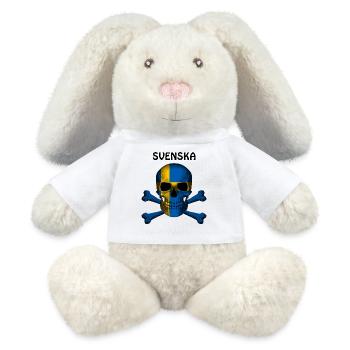 Skull Jolly Roger Pirate Flag Svenska R6Z - MiniFeet® RecycelHase® Bunny Cream - white - Front