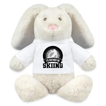 I'd rather go skiing - MiniFeet® RecycelHase® Bunny Cream - white - Front