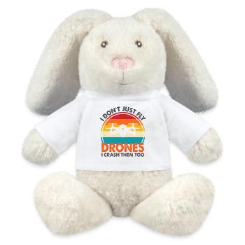 I Don't Just Fly Drone, I Crash Them Too - MiniFeet® RecycelHase® Bunny Cream - white - Front