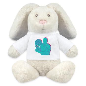 Raquette de padel Tennis Sport I Cadeau - Lapin en peluche recyclé MiniFeet® Crème - blanc - Devant