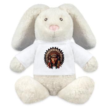 Amerikanischer Indianer Amerikaner - MiniFeet® RecycelHase® Creme - Weiß - Vorne