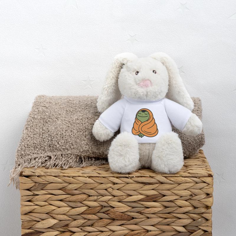 Grenouille douillette Lapin en peluche recyclé MiniFeet® Crème