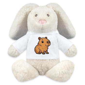 Cute Cartoon Capybara, cuteand chill - MiniFeet® RecycelHase® Bunny Cream - white - Front